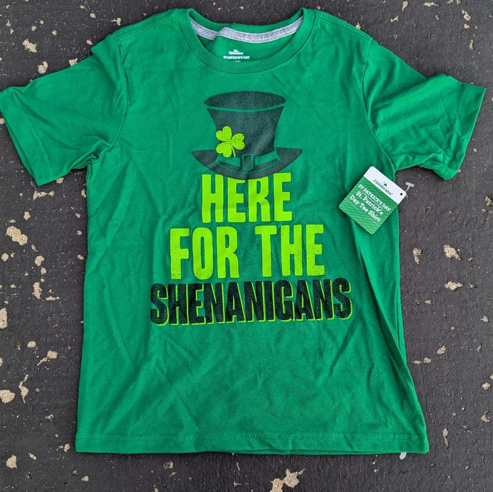 Here For The Shenanigans St Patrick's Day T-shirt Youth Small